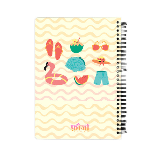 Shell Yeah! — Fauji Vibes Beach Notebook | Wire-O Binding Journal for Girls