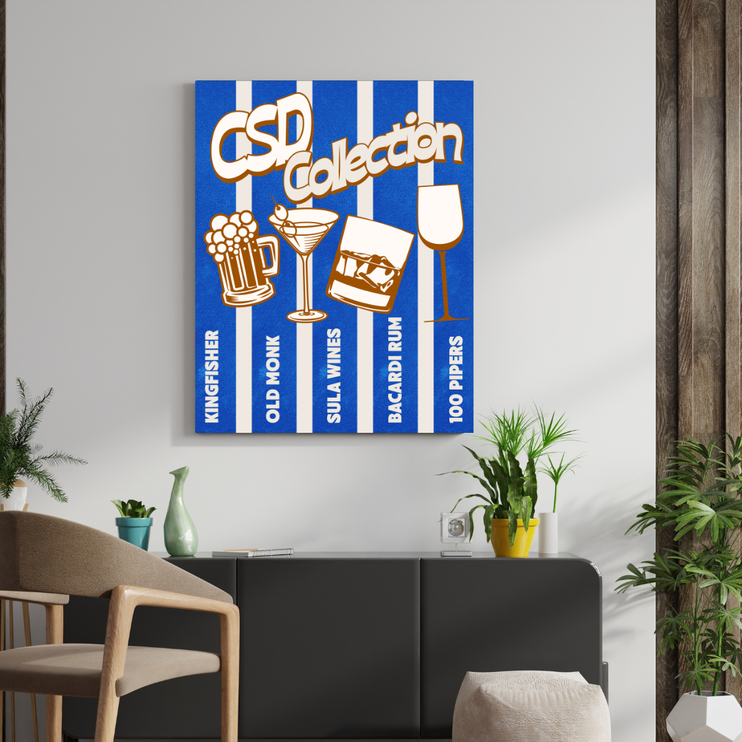 CSD Collection — Kingfisher, Old Monk, Sula, Bacardi & 100 Pipers | Fauji Vibes Canvas Print