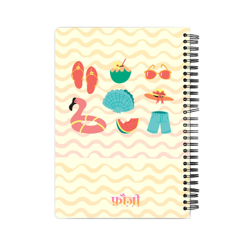 Shell Yeah! — Fauji Vibes Beach Notebook | Wire-O Binding Journal for Girls