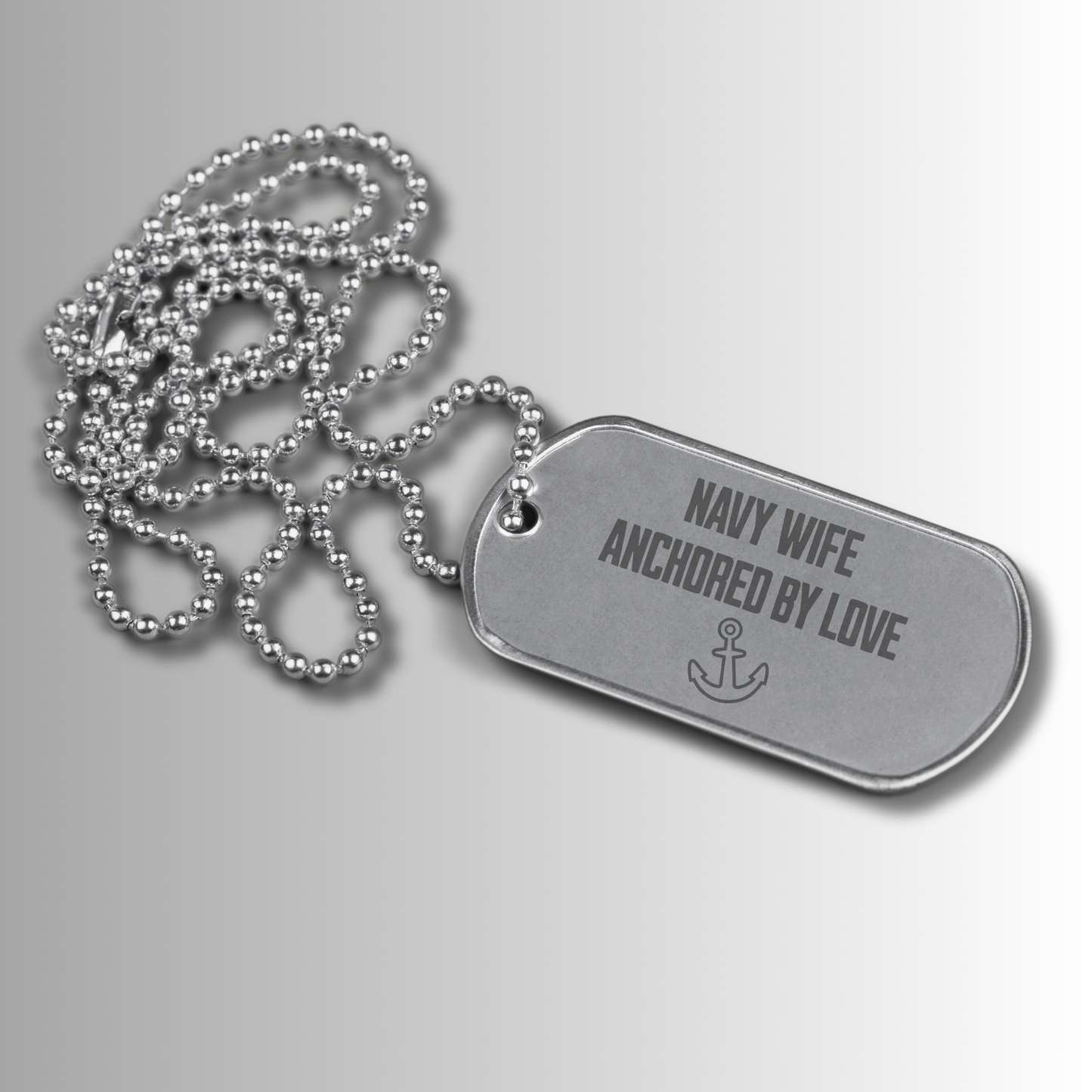 Navy Wife. Anchored by Love. — Fauji Vibes Military Dog Tag Necklace